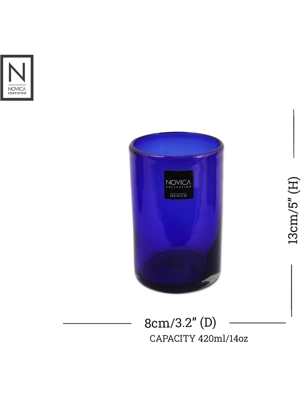 Cobalt Blue Drinking Glasses Set - Pack of 5 - Picture 2 of 5